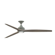 Fanimation Spitfire DC Custom 72in Downrod Smart Ceiling Fan with LED CCT Select Light Kit | Antique Graphite and | Model FPD6721BAGP-72WE-LK