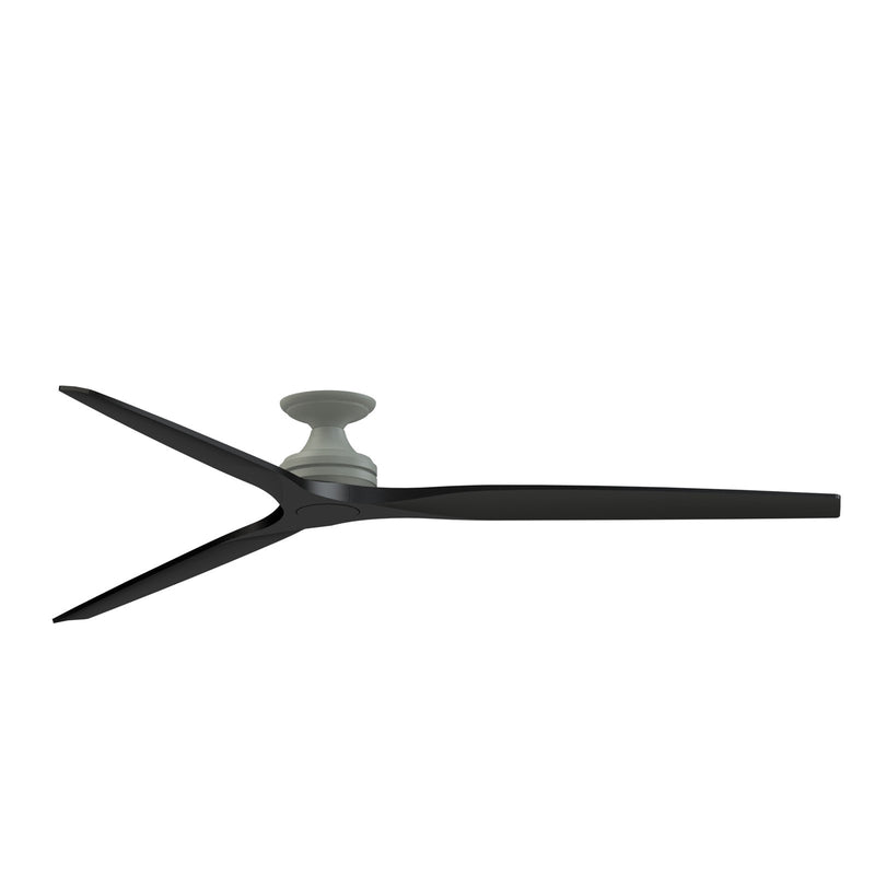 Fanimation Spitfire 84in Flush Mount Smart Ceiling Fan | Antique Graphite and Black | Covered Patio & Living Room | Model FPD6721BAGP-84BL-F