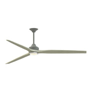 Fanimation Spitfire DC Custom 84in Downrod 1-Light Ceiling Fan | Antique Graphite and Light Oak Buttonwood Blades | Model FPD6721BAGP-84LO-DWLK