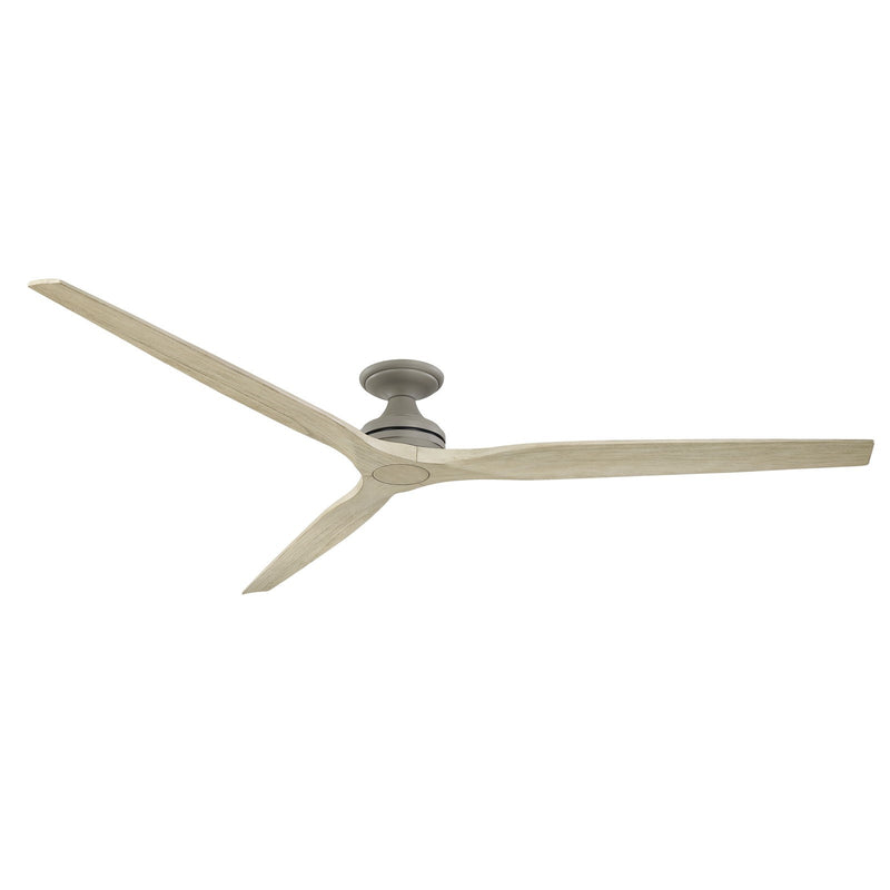 Fanimation Spitfire DC Custom 84in Flush Smart Ceiling Fan | Antique Graphite and Light Oak Buttonwood | Covered Patio | Model FPD6721BAGP-84LO-F
