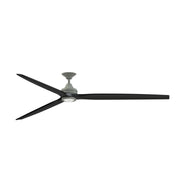 Fanimation Spitfire 96in Ceiling Fan with LED Light Kit | Antique Graphite and Black Blades | Covered Patio & Large Rooms | Model FPD6721BAGP-96BL-LK