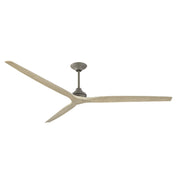 Fanimation Spitfire 96in 3-Light Downrod Ceiling Fan | Antique Graphite and Light Oak Wood | Covered Patio & Sunroom | Model FPD6721BAGP-96LO