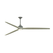 Fanimation Spitfire 96in 3-Light Downrod Ceiling Fan | Antique Graphite and Light Oak Wood | Covered Patio & Sunroom | Model FPD6721BAGP-96LO-DWLK