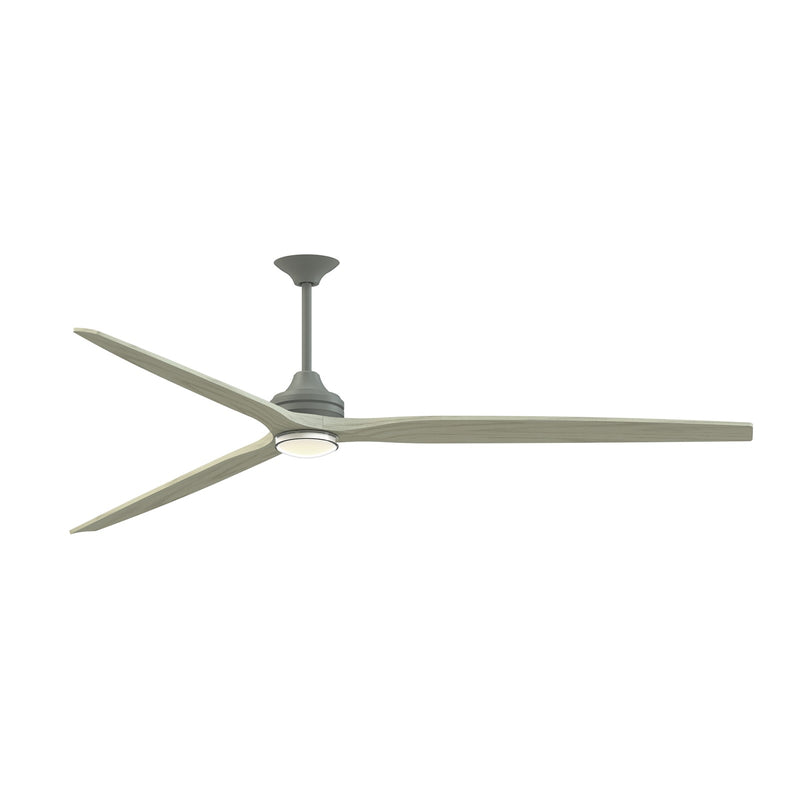 Fanimation Spitfire 96in 3-Light Downrod Ceiling Fan | Antique Graphite and Light Oak Wood | Covered Patio & Sunroom | Model FPD6721BAGP-96LO-DWLK