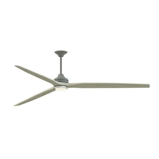 Fanimation Spitfire 96in 3-Light Downrod Ceiling Fan | Antique Graphite and Light Oak Wood | Covered Patio & Sunroom | Model FPD6721BAGP-96LO-DWLK