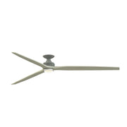 Fanimation Spitfire 96in 3-Light Flush Ceiling Fan | Antique Graphite and Light Oak Wood | Covered Patio & Sunroom | Model FPD6721BAGP-96LO-DWLK-F