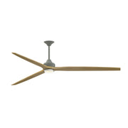 Fanimation Spitfire 96in 1-Light Ceiling Fan | Antique Graphite and Natural Buttonwood | Covered Patio & Great Room | Model FPD6721BAGP-96N-DWLK