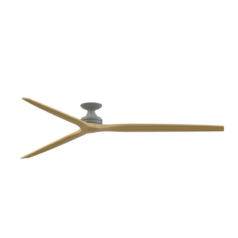 Fanimation Spitfire 96in Flush Ceiling Fan | Antique Graphite and Natural Buttonwood | Covered Patio & Low Ceiling | Model FPD6721BAGP-96N-F