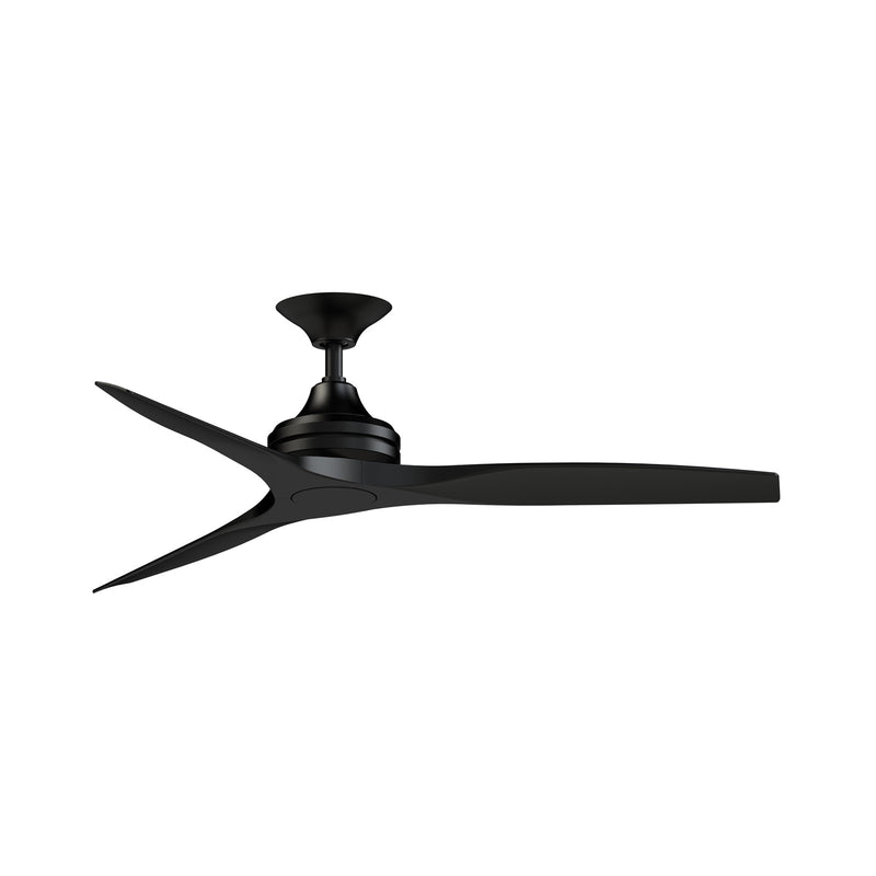 Fanimation Spitfire DC Custom 54in Ceiling Fan | Black and Black Blades | Covered Patio & Bedroom | 54 x 54 x 19.69 in | Model FPD6721BBL-54BL