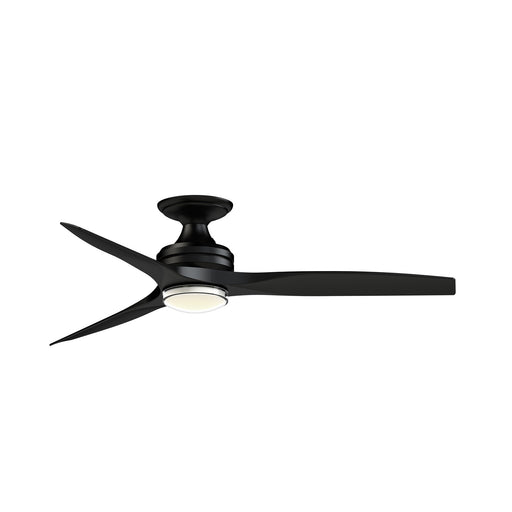 Fanimation Spitfire DC Custom 54in Flush Ceiling Fan with LED Light Kit | Black and Black Blades | Covered Patio | Model FPD6721BBL-54BL-DWLK-F