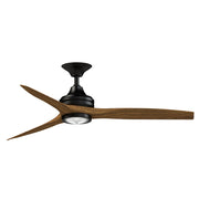 Fanimation Spitfire DC Custom 54in 1-Light Ceiling Fan | Black and Koa Wood Blades | Covered Patio & Living Room | Model FPD6721BBL-54K-LK