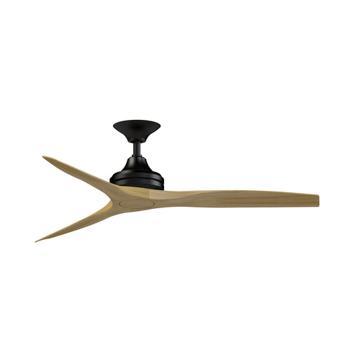 Fanimation Spitfire DC Custom 54in Downrod Smart Ceiling Fan | Black and Natural Buttonwood | Covered Patio & Bedroom | Model FPD6721BBL-54N