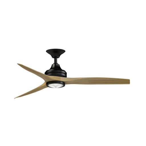 Fanimation Spitfire DC Custom 54in 1-Light Ceiling Fan | Black and Natural Buttonwood | Covered Patio & Living Room | Model FPD6721BBL-54N-LK