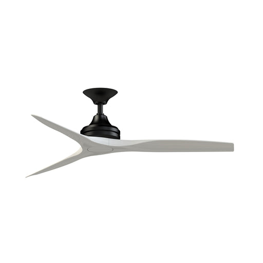 Fanimation Spitfire DC Custom 54in Downrod Ceiling Fan | Matte Black and White Washed Wood | Covered Patio & Bedroom | Model FPD6721BBL-54WW
