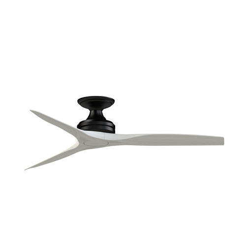 Fanimation Spitfire DC Custom 54in Flush Ceiling Fan | Black and Washed White Buttonwood | Covered Patio & Porch | Model FPD6721BBL-54WW-F