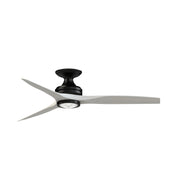 Fanimation Spitfire 54in 1-Light Ceiling Fan | Modern Black and White Washed Buttonwood | Covered Patio & Living Room | Model FPD6721BBL-54WW-LK-F