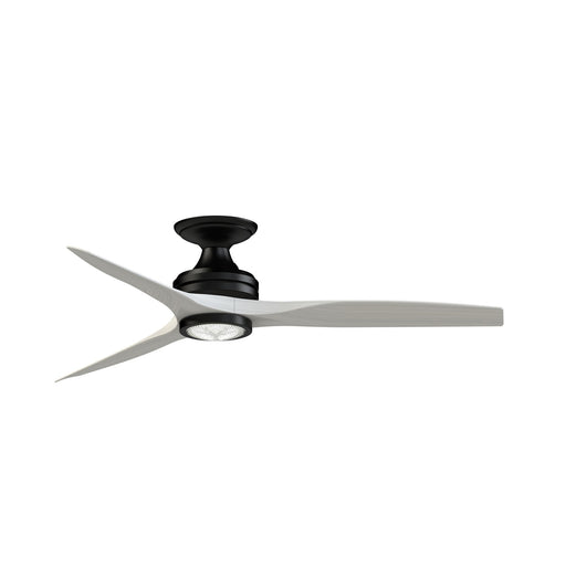 Fanimation Spitfire 54in 1-Light Ceiling Fan | Modern Black and White Washed Buttonwood | Covered Patio & Living Room | Model FPD6721BBL-54WW-LK-F
