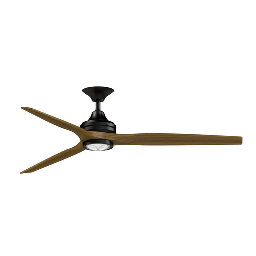 Fanimation Spitfire DC Custom 64in 1-Light Ceiling Fan | Black and Koa Wood Blades | Covered Patio & Bedroom | Model FPD6721BBL-64K-LK