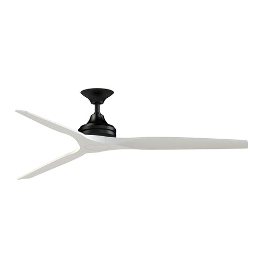 Fanimation Spitfire DC Custom 64in Downrod Smart Ceiling Fan | Black and Matte White Blades | Covered Patio & Indoor Living | Model FPD6721BBL-64MW