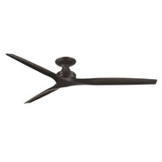 Fanimation Spitfire DC Custom 72in Flush Ceiling Fan | Matte Black and Black Buttonwood Blades | Covered Patio & Living | Model FPD6721BBL-72BL-F