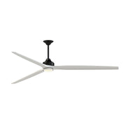 Fanimation Spitfire 72in Downrod Smart Ceiling Fan | Black Motor with Dark Walnut Buttonwood Blades | Covered Patio | Model FPD6721BBL-72DWA-DWLK