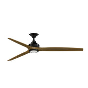 Fanimation Spitfire DC Custom 72in 1-Light Ceiling Fan | Black and Koa Wood Blades | Covered Patio & Living Room | Model FPD6721BBL-72K-LK
