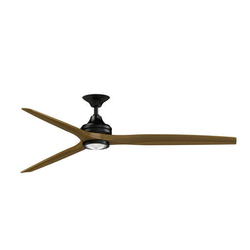 Fanimation Spitfire DC Custom 72in 1-Light Ceiling Fan | Black and Koa Wood Blades | Covered Patio & Living Room | Model FPD6721BBL-72K-LK