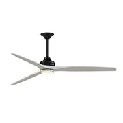 Fanimation Spitfire 72in 1-Light Smart Ceiling Fan | Black and White Washed Buttonwood | Covered Patio & Living Room | Model FPD6721BBL-72WW-DWLK