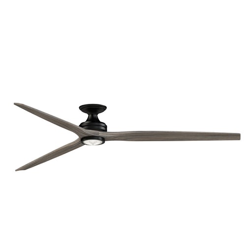 Fanimation Spitfire DC Custom 84in 1-Light Ceiling Fan | Black and Weathered Wood | Covered Patio & Living Room | Model FPD6721BBL-84WE-LK-F