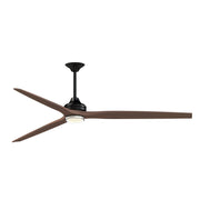 Fanimation Spitfire DC Custom 84in 1-Light Ceiling Fan | Black and Whiskey Wood | Covered Patio & Living Room | Model FPD6721BBL-84WK-DWLK