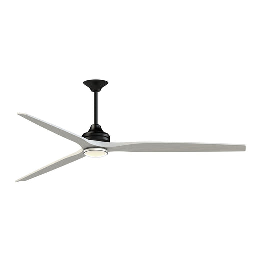 Fanimation Spitfire DC Custom 84in 1-Light Ceiling Fan | Black and White Washed Buttonwood | Covered Patio & Sunroom | Model FPD6721BBL-84WW-DWLK