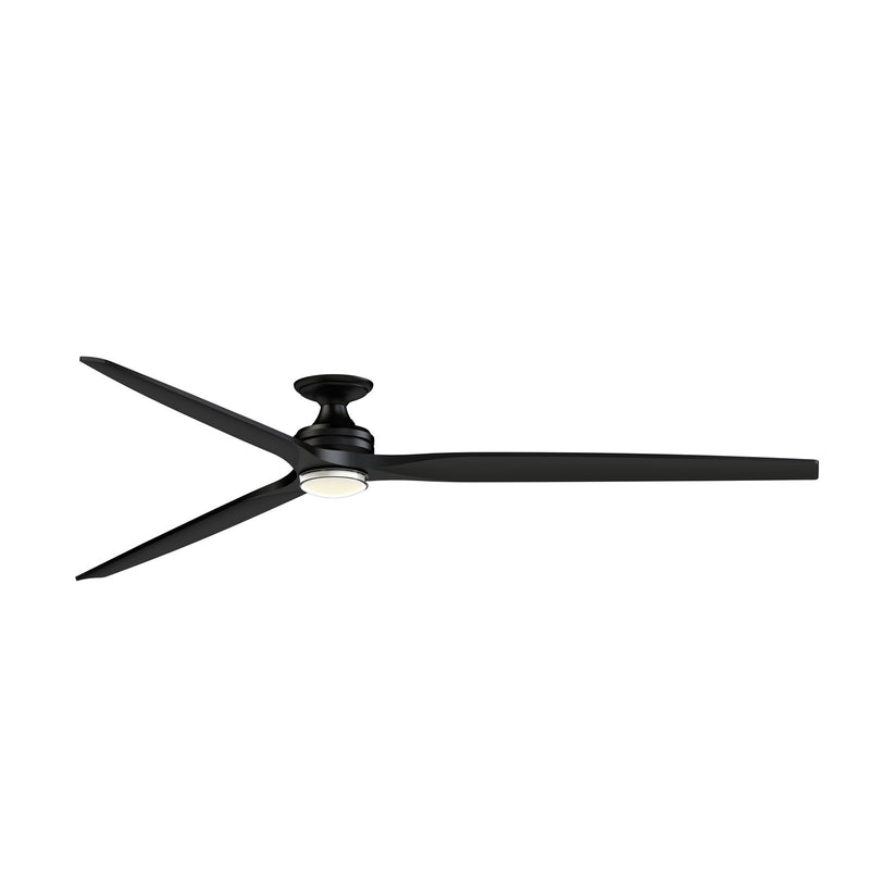 Fanimation Spitfire 96in 1-Light Flush Ceiling Fan | Black and Black Buttonwood | Covered Patio & Sunroom | Model FPD6721BBL-96BL-DWLK-F