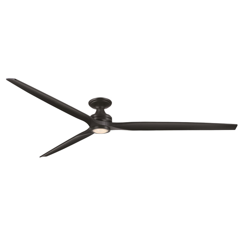 Fanimation Spitfire 96in Flush Ceiling Fan | Black and Black Buttonwood Blades | Covered Patio & Living Room | Model FPD6721BBL-96BL-LK-F