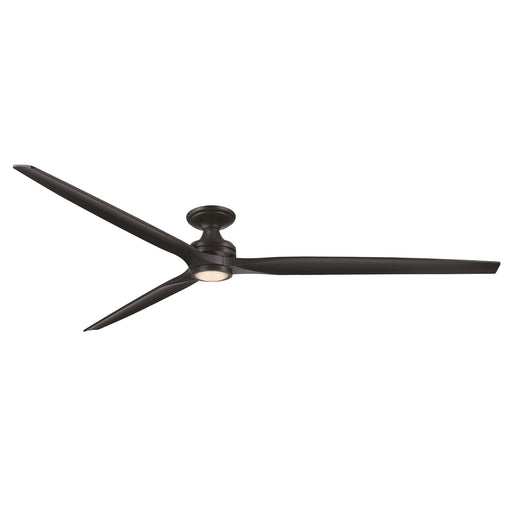 Fanimation Spitfire 96in Flush Ceiling Fan | Black and Black Buttonwood Blades | Covered Patio & Living Room | Model FPD6721BBL-96BL-LK-F