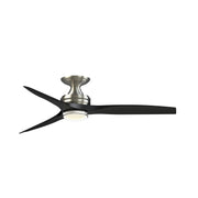 Fanimation Spitfire DC Custom 54in 1-Light Ceiling Fan | Brushed Nickel and Black Buttonwood | Covered Patio & Living | Model FPD6721BBN-54BL-DWLK-F
