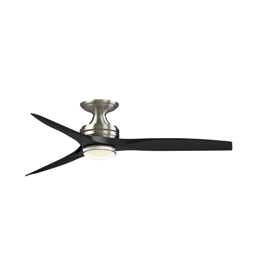 Fanimation Spitfire DC Custom 54in 1-Light Ceiling Fan | Brushed Nickel and Black Buttonwood | Covered Patio & Living | Model FPD6721BBN-54BL-DWLK-F