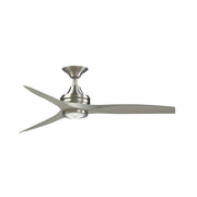 Fanimation Spitfire DC Custom 54in 1-Light Ceiling Fan | Brushed Nickel and Fresnel Frosted Glass | Covered Patio | Model FPD6721BBN-54BN-LK
