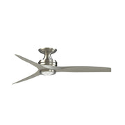 Fanimation Spitfire 54in Flush Ceiling Fan | Brushed Nickel and Brushed Nickel Blades | Covered Patio & Bedroom | Model FPD6721BBN-54BN-LK-F
