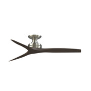 Fanimation Spitfire DC Custom 54in Flush Indoor/Outdoor Smart Ceiling Fan | Brushed Nickel and Dark Walnut | Covered Patio | Model FPD6721BBN-54DWA-F