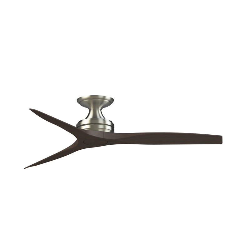 Fanimation Spitfire DC Custom 54in Flush Indoor/Outdoor Smart Ceiling Fan | Brushed Nickel and Dark Walnut | Covered Patio | Model FPD6721BBN-54DWA-F