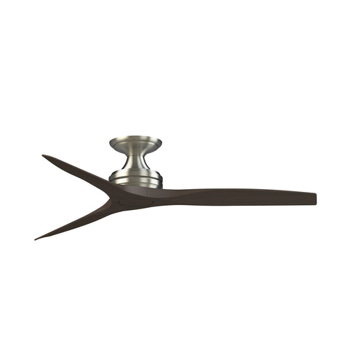 Fanimation Spitfire DC Custom 54in Flush Indoor/Outdoor Smart Ceiling Fan | Brushed Nickel and Dark Walnut | Covered Patio | Model FPD6721BBN-54DWA-F