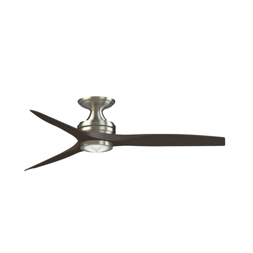 Fanimation Spitfire DC Custom 54in Flush Indoor/Outdoor Smart Ceiling Fan with LED Light Kit | Brushed Nickel and Dark | Model FPD6721BBN-54DWA-LK-F