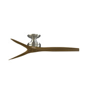 Fanimation Spitfire DC Custom 54in Flush Ceiling Fan | Brushed Nickel and Koa Wood Blades | Covered Patio & Living Room | Model FPD6721BBN-54K-F