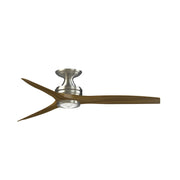 Fanimation Spitfire DC Custom 54in Flush Smart Ceiling Fan | Brushed Nickel and Koa Buttonwood Blades | Covered Patio | Model FPD6721BBN-54K-LK-F