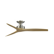 Fanimation Spitfire DC Custom 54in Flush Ceiling Fan | Brushed Nickel and Natural Buttonwood | Covered Patio & Bedroom | Model FPD6721BBN-54N-F