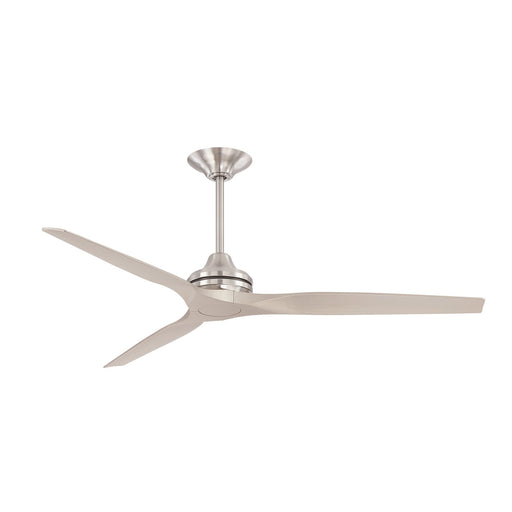 Fanimation Spitfire DC Custom 64in Downrod 1-Light Ceiling Fan | Brushed Nickel and Brushed Nickel Buttonwood Blades | Model FPD6721BBN-64BN