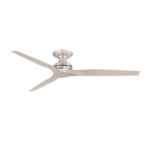 Fanimation Spitfire DC Custom 64in Flush Smart Ceiling Fan | Brushed Nickel and Brushed Nickel Blades | Covered Patio | Model FPD6721BBN-64BN-F