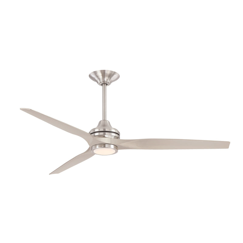 Fanimation Spitfire DC Custom 64in Smart Ceiling Fan with LED Light Kit | Brushed Nickel | Covered Patio & Living Room | Model FPD6721BBN-64BN-LK