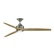 Fanimation Spitfire 64in 1-Light Ceiling Fan | Modern Brushed Nickel and Fresnel/Frosted Glass | Covered Patio & Living | Model FPD6721BBN-64N-LK