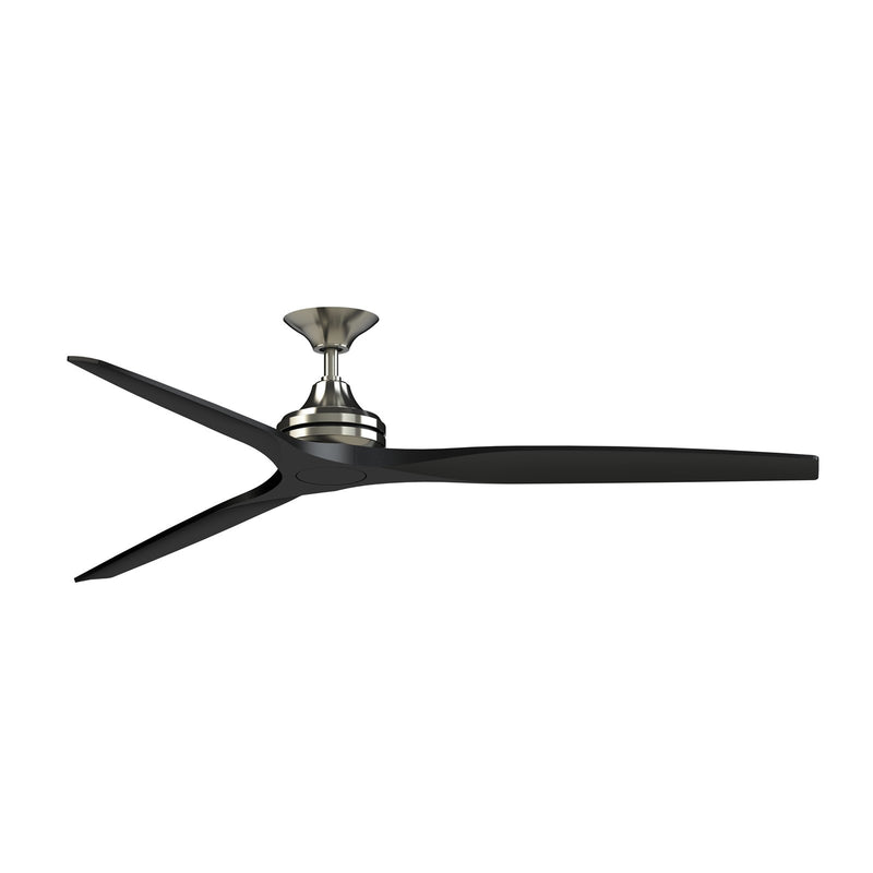 Fanimation Spitfire DC Custom 72in Ceiling Fan | Brushed Nickel and Black Buttonwood Blades | Covered Patio & Indoor | Model FPD6721BBN-72BL